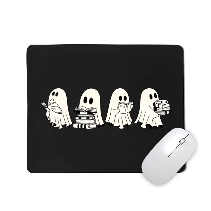 Funny Ghost Book Reading Halloween Books Lover Teacher Mousepad