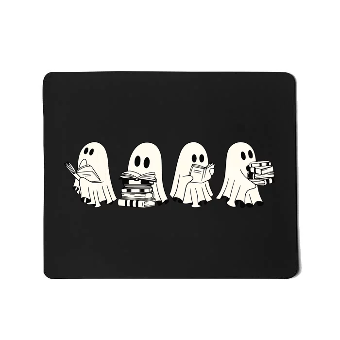 Funny Ghost Book Reading Halloween Books Lover Teacher Mousepad