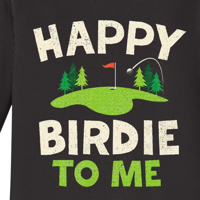 Funny Golf Birthday Happy Birdie Golfer Baby Long Sleeve Bodysuit