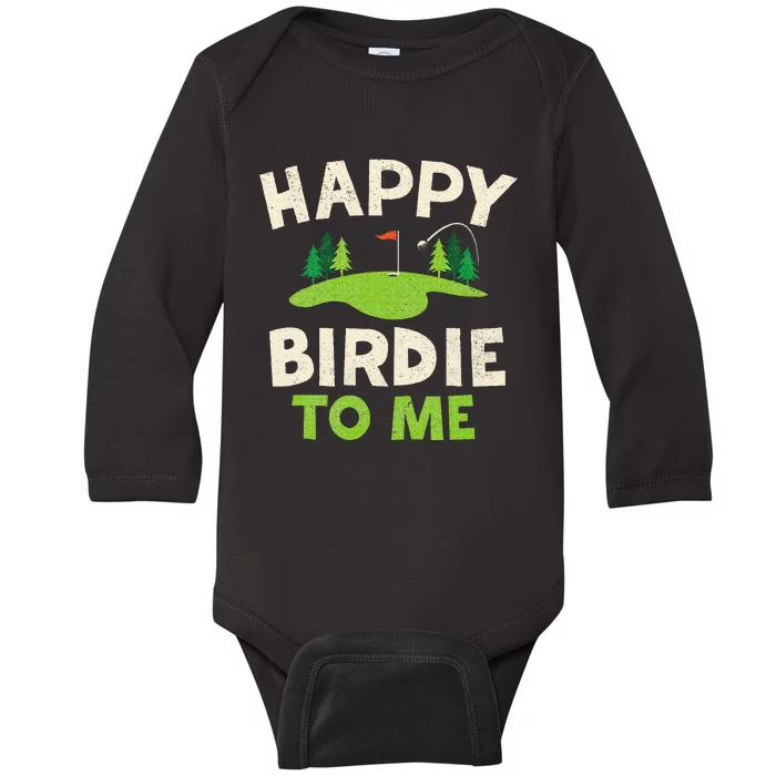 Funny Golf Birthday Happy Birdie Golfer Baby Long Sleeve Bodysuit