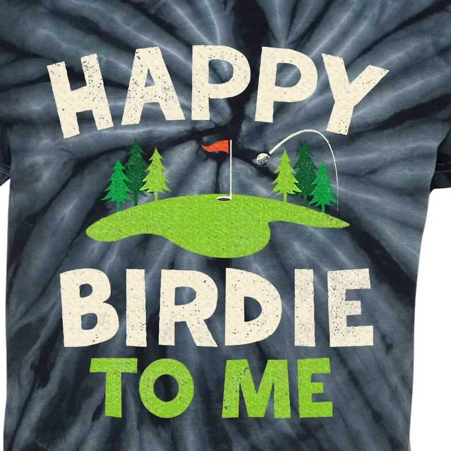 Funny Golf Birthday Happy Birdie Golfer Kids Tie-Dye T-Shirt