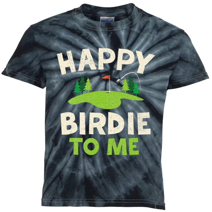 Funny Golf Birthday Happy Birdie Golfer Kids Tie-Dye T-Shirt