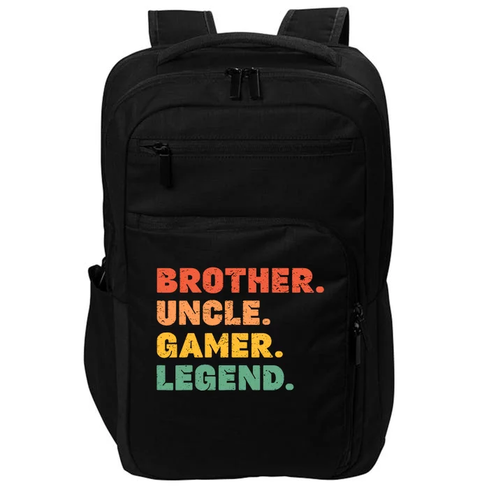 Funny Gamer Brother Uncle Gaming Legend Vintage Video Game Impact Tech Backpack