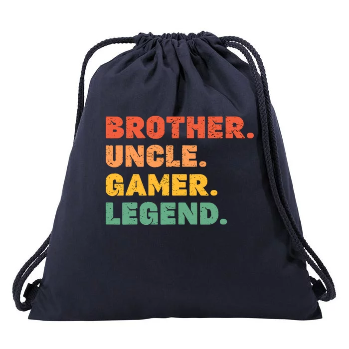 Funny Gamer Brother Uncle Gaming Legend Vintage Video Game Drawstring Bag