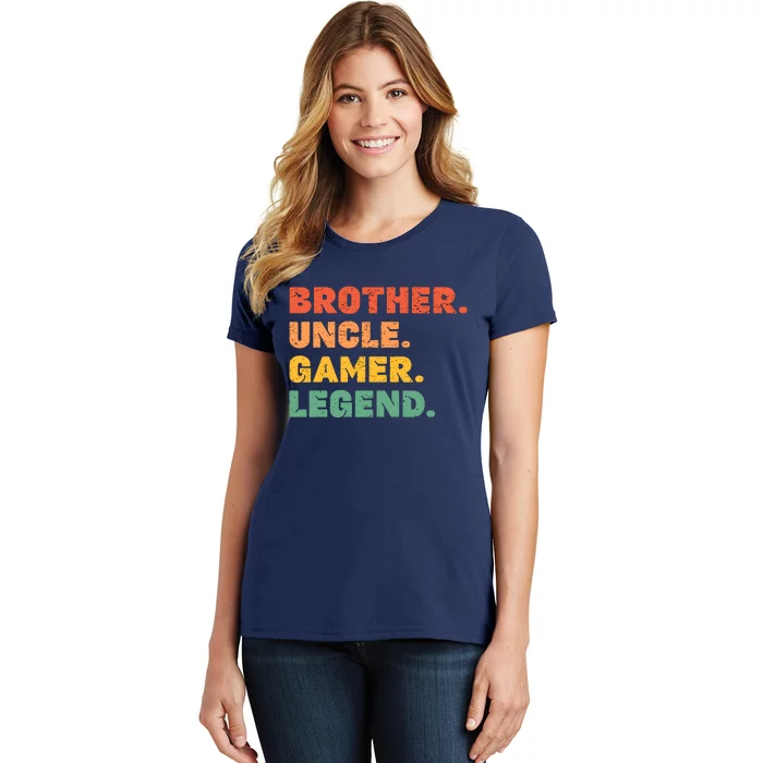 Funny Gamer Brother Uncle Gaming Legend Vintage Video Game Women's T-Shirt