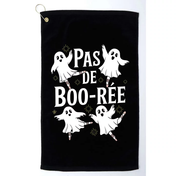 Funny Ghost Ballet Pas De Boo Halloween Dance Platinum Collection Golf Towel