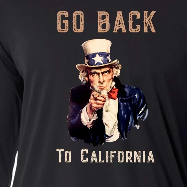 Funny Go Back To California Conservative Cooling Performance Long Sleeve Crew