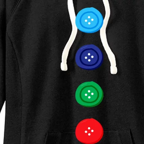 Four Groovy Buttons Blue Cat Funny Halloween Costume Women's Fleece Hoodie