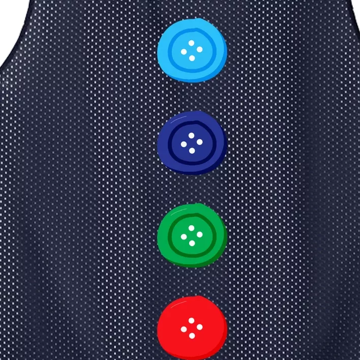 Four Groovy Buttons Blue Cat Funny Halloween Costume Mesh Reversible Basketball Jersey Tank