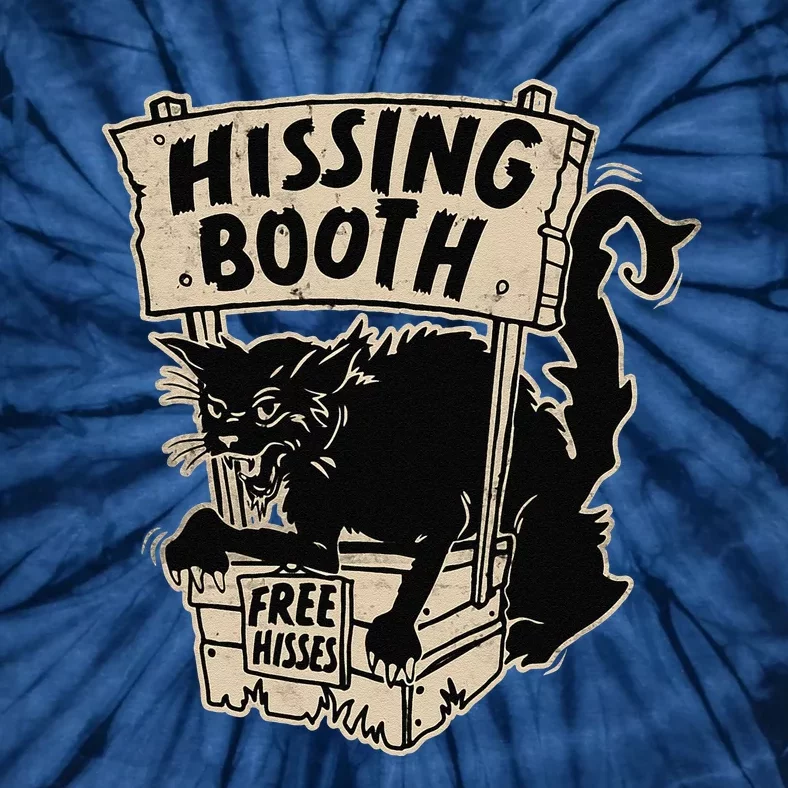 Funny Goth Black Cat Hissing Booth For Cat Moms & Cat Dads Tie-Dye T-Shirt