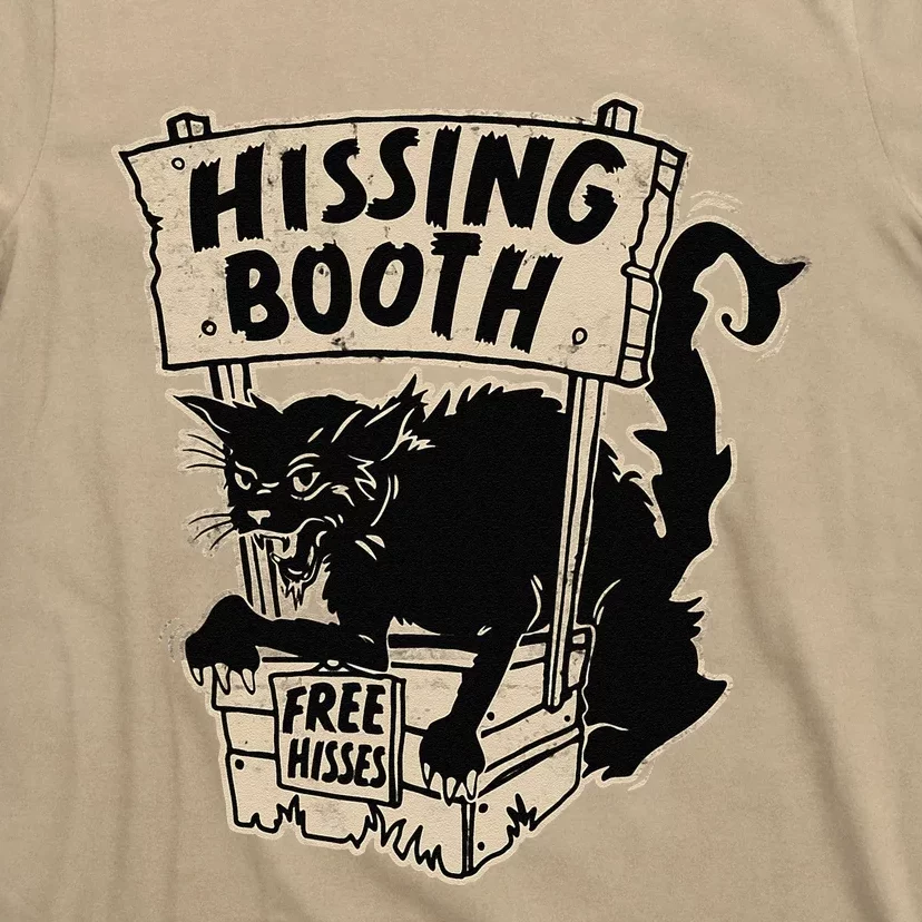 Funny Goth Black Cat Hissing Booth For Cat Moms & Cat Dads T-Shirt