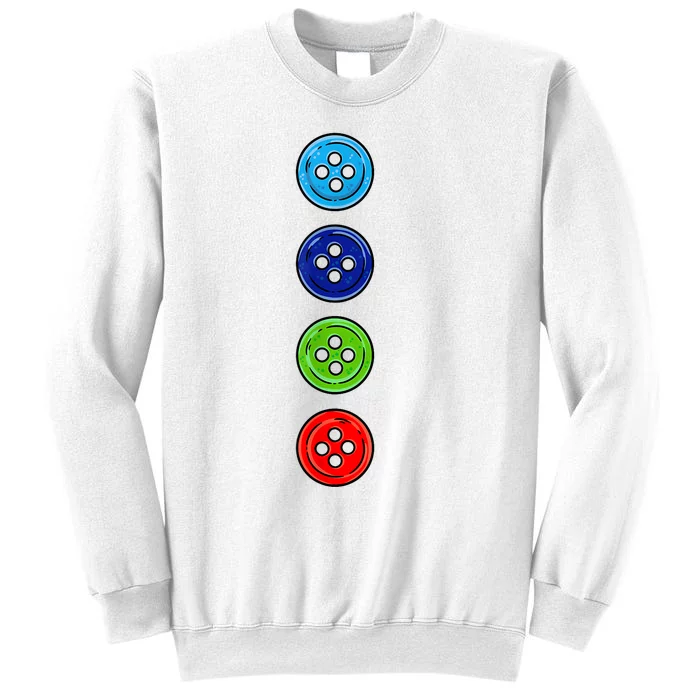 Four Groovy Buttons Blue Cat Funny Halloween Costume Sweatshirt