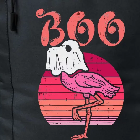 Flamingo Ghost Boo Pink Sunset Retro Halloween Bird Animal Daily Commute Backpack