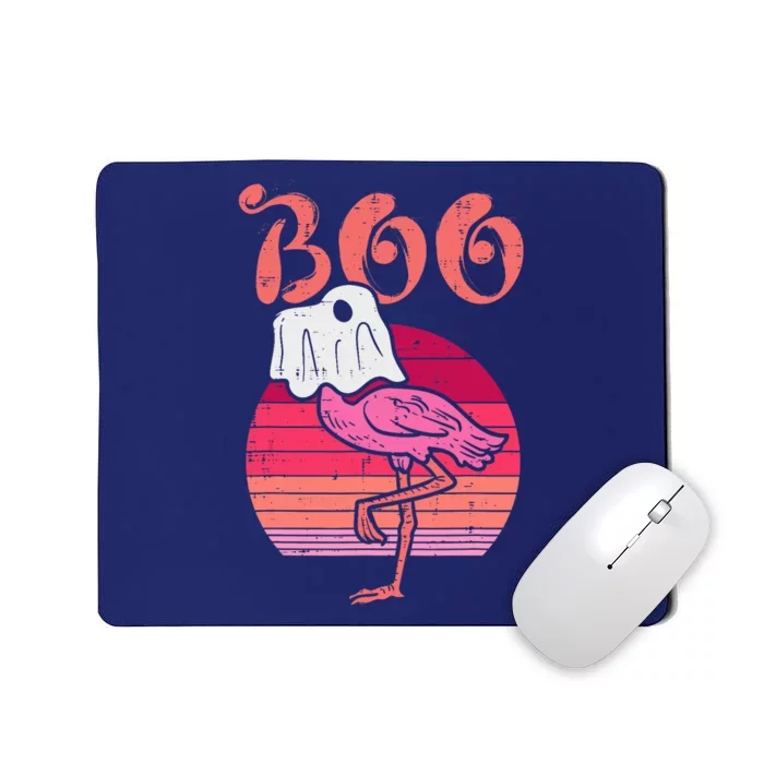 Flamingo Ghost Boo Pink Sunset Retro Halloween Bird Animal Mousepad