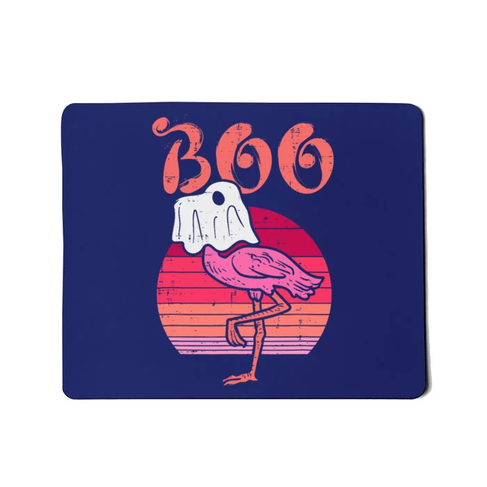 Flamingo Ghost Boo Pink Sunset Retro Halloween Bird Animal Mousepad