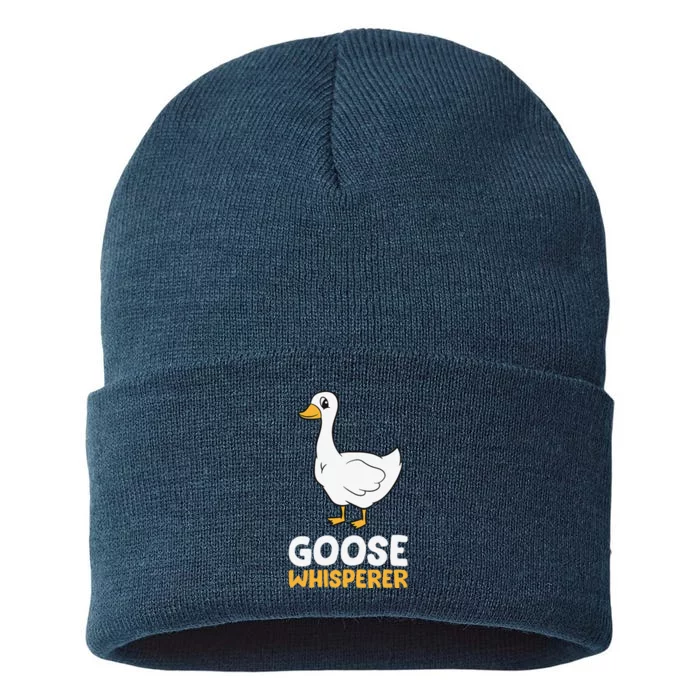 Funny Goose Bird Goose Whisperer Love Goose Sustainable Knit Beanie