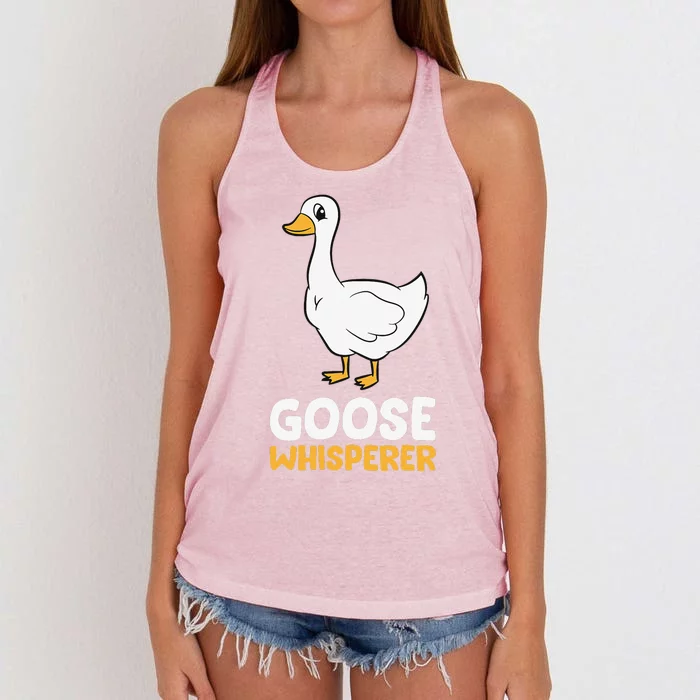 Funny Goose Bird Goose Whisperer Love Goose Women's Knotted Racerback Tank