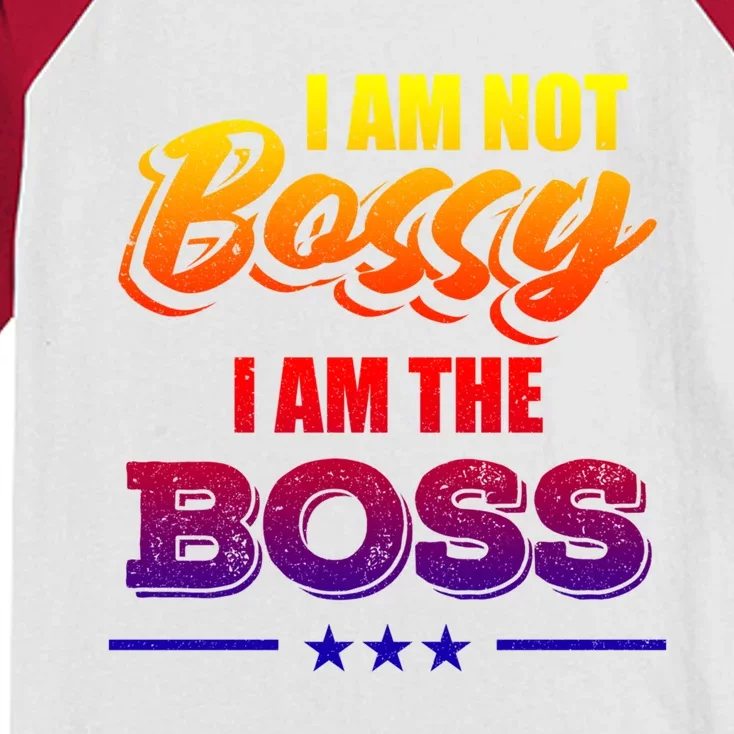 Funny Great Boss I Am Not Bossy I Am The Boss Work Humor Gift Kids Colorblock Raglan Jersey