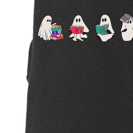 Funny Ghost Book Reading Halloween Books Lover Teacher Doggie 3-End Fleece Hoodie