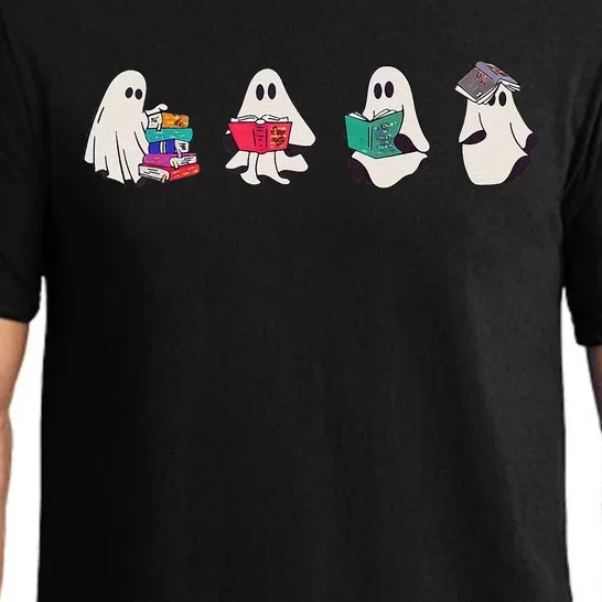 Funny Ghost Book Reading Halloween Books Lover Teacher Pajama Set