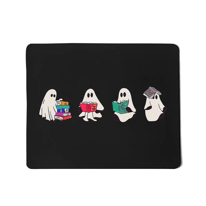 Funny Ghost Book Reading Halloween Books Lover Teacher Mousepad