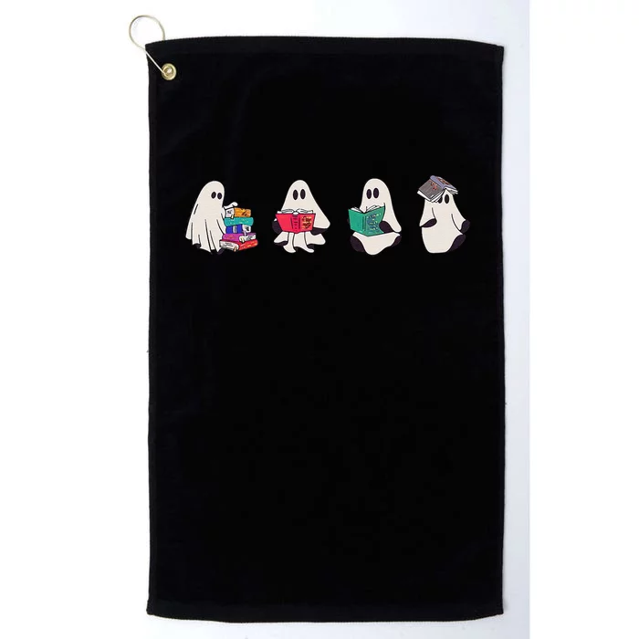 Funny Ghost Book Reading Halloween Books Lover Teacher Platinum Collection Golf Towel