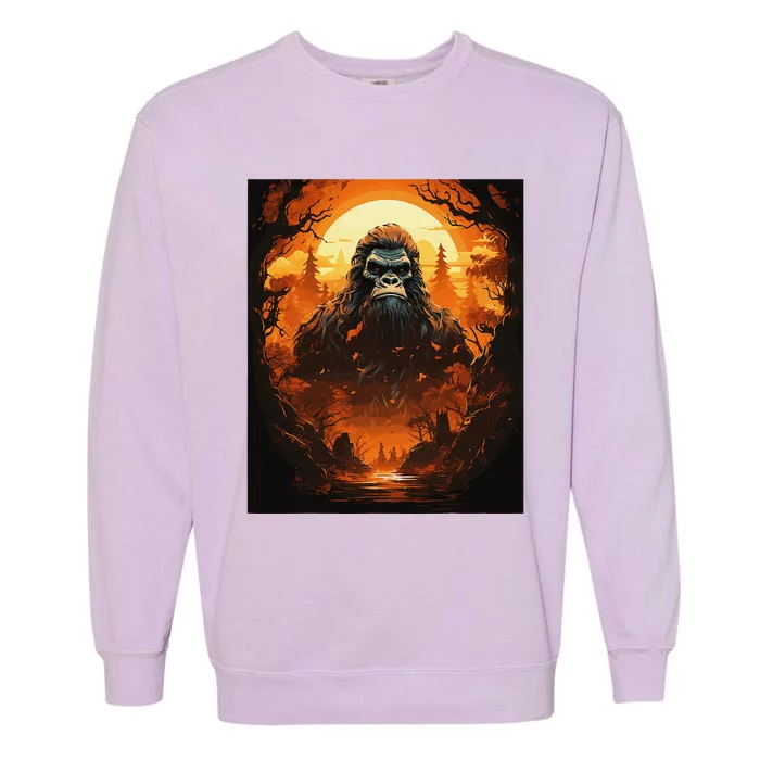 Funny Graphic Bigfoot Sasquatch Garment-Dyed Sweatshirt