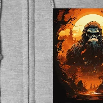 Funny Graphic Bigfoot Sasquatch Full Zip Hoodie