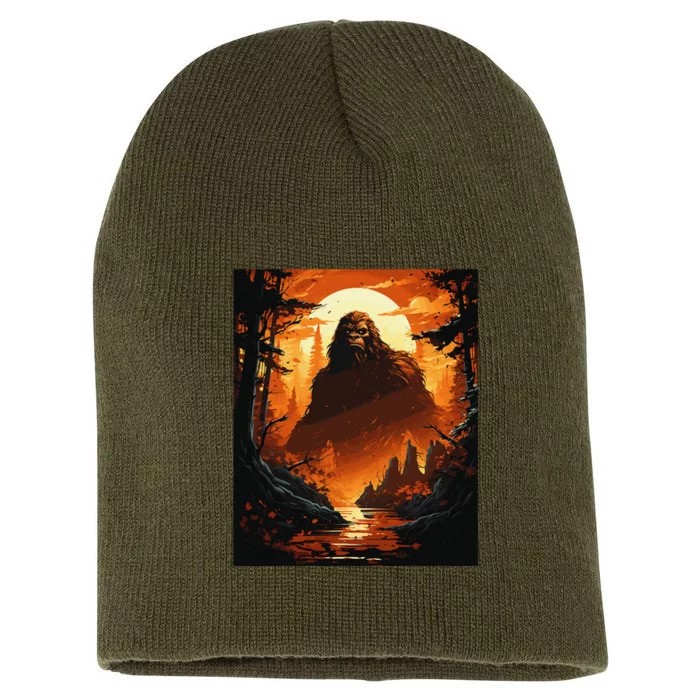 Funny Graphic Bigfoot Sasquatch Short Acrylic Beanie