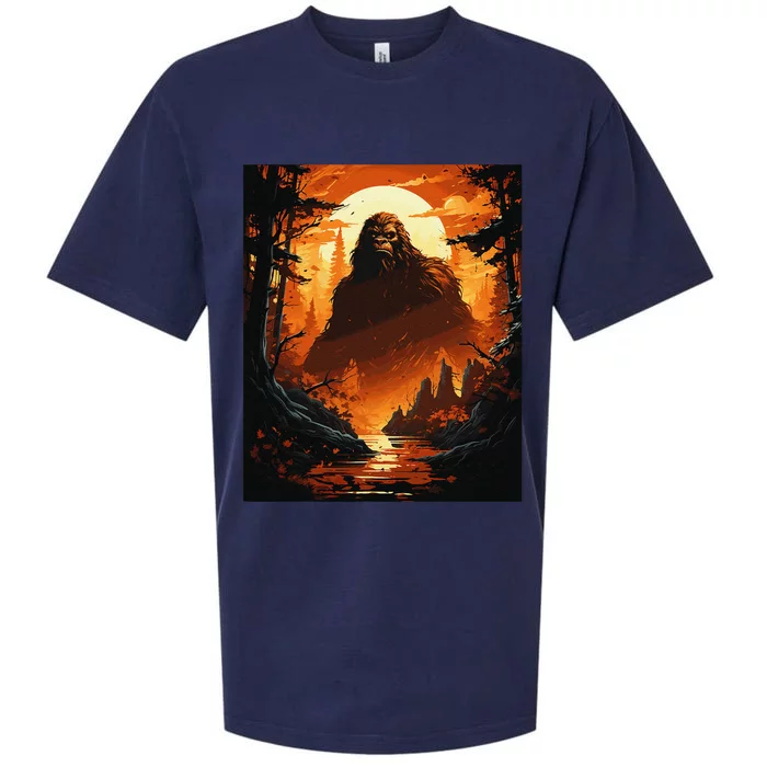 Funny Graphic Bigfoot Sasquatch Sueded Cloud Jersey T-Shirt