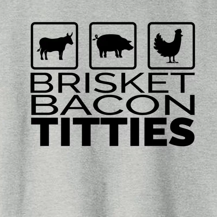 Funny Grill Brisket Bacon Titties Barbecue Dad Fathers Day Cool Gift Women's Crop Top Tee