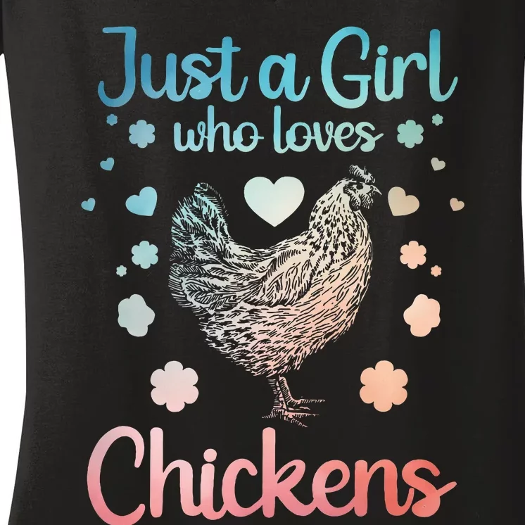 Funny Girl Chicken Design For Mom Chicken Lover Women's V-Neck T-Shirt