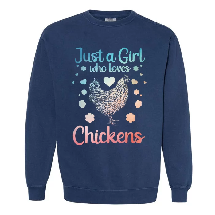 Funny Girl Chicken Design For Mom Chicken Lover Garment-Dyed Sweatshirt