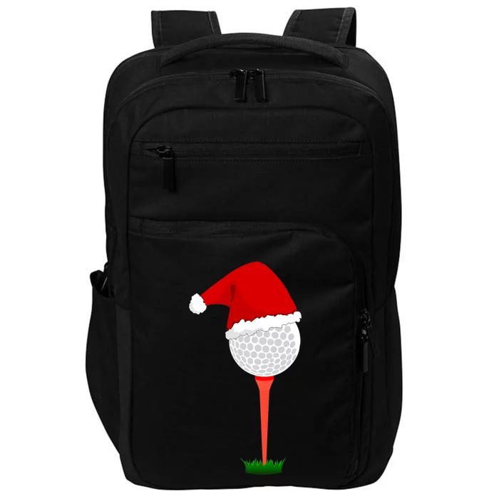 Funny Golfing Christmas Tee Holiday Golf Ball Impact Tech Backpack