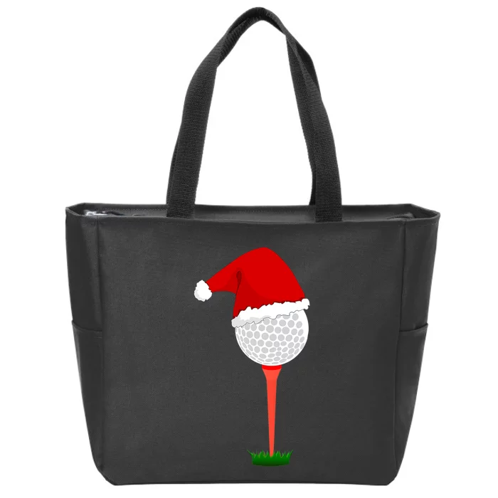 Funny Golfing Christmas Tee Holiday Golf Ball Zip Tote Bag