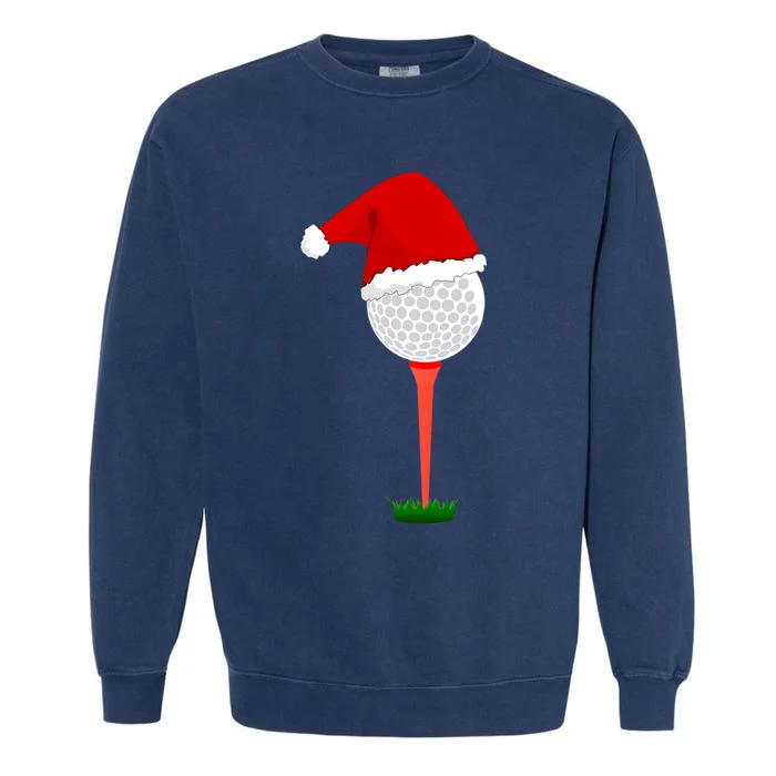 Funny Golfing Christmas Tee Holiday Golf Ball Garment-Dyed Sweatshirt