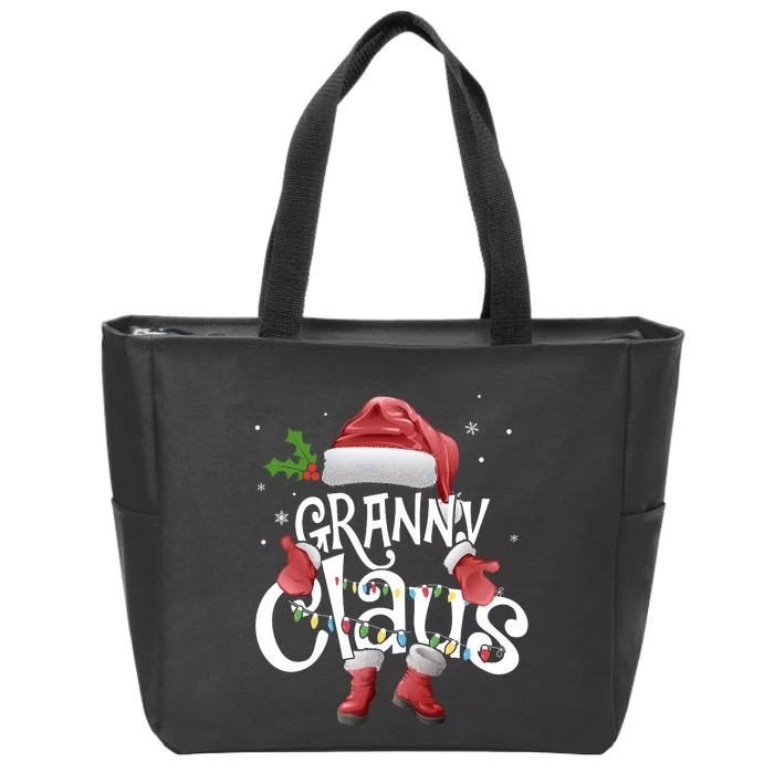 Funny Granny Claus Christmas Pajamas Santa Hat Costume Zip Tote Bag