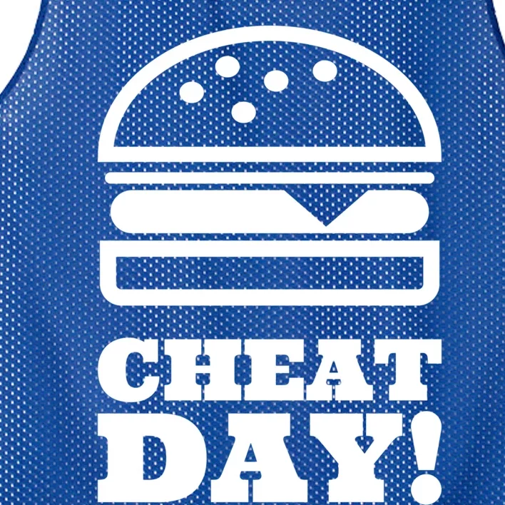 Funny Gym Cheat Day Hamburger Carbs Food Gift Mesh Reversible Basketball Jersey Tank