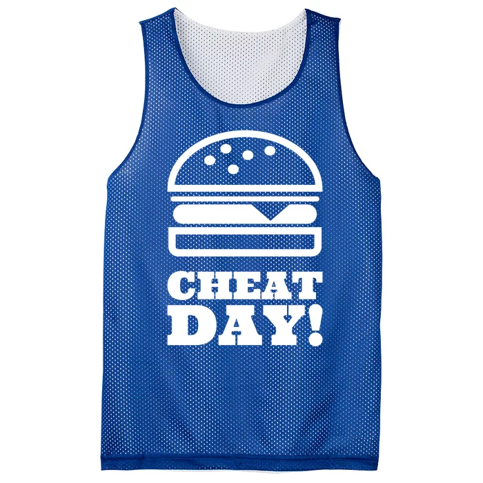 Funny Gym Cheat Day Hamburger Carbs Food Gift Mesh Reversible Basketball Jersey Tank