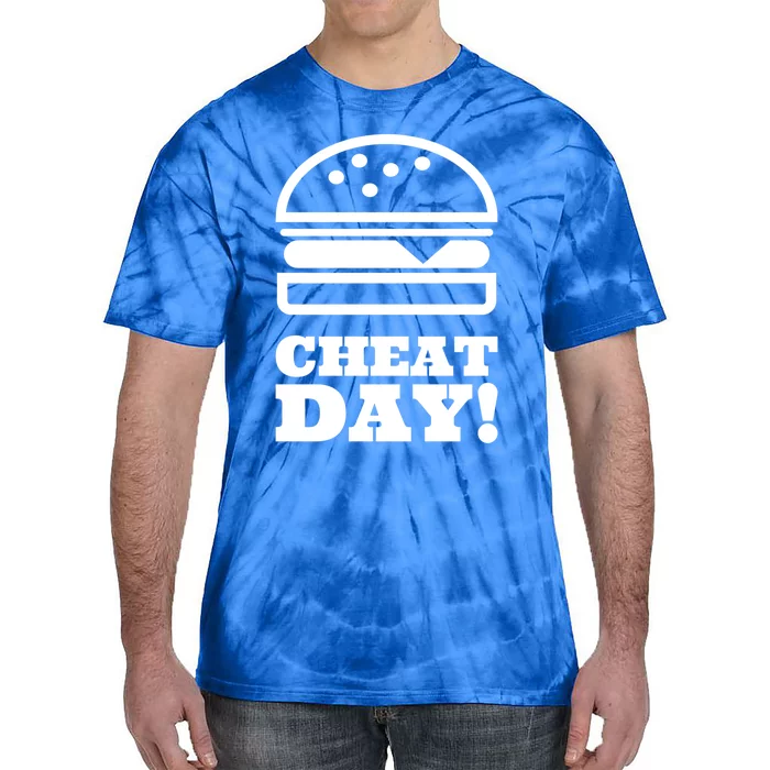 Funny Gym Cheat Day Hamburger Carbs Food Gift Tie-Dye T-Shirt