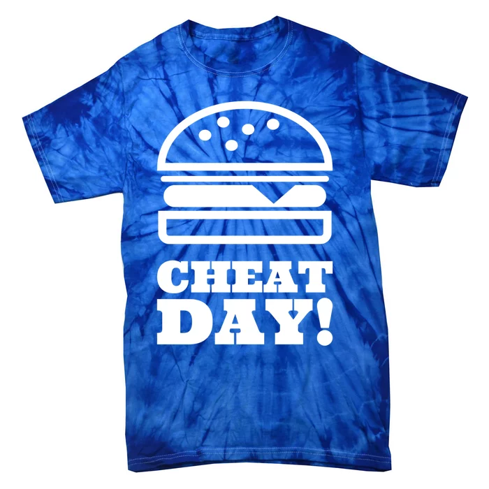 Funny Gym Cheat Day Hamburger Carbs Food Gift Tie-Dye T-Shirt