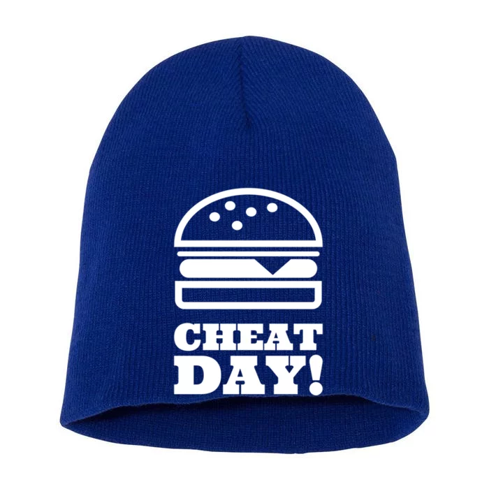 Funny Gym Cheat Day Hamburger Carbs Food Gift Short Acrylic Beanie