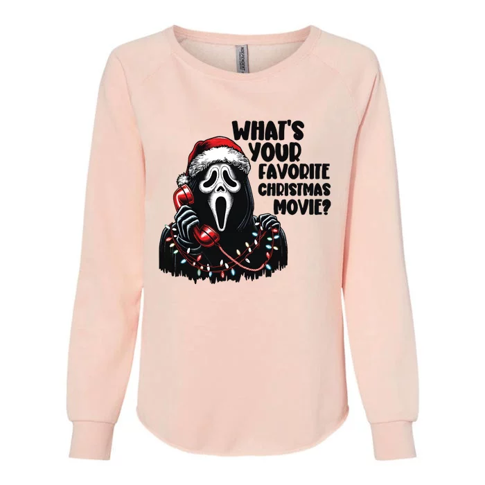 Funny Ghostface Christmas Movie Holiday Womens California Wash Sweatshirt