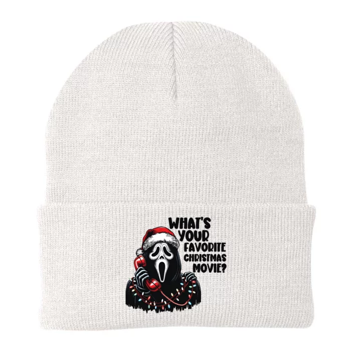 Funny Ghostface Christmas Movie Holiday Knit Cap Winter Beanie