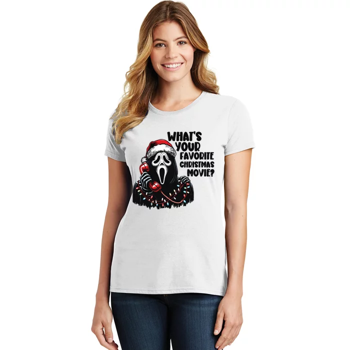 Funny Ghostface Christmas Movie Holiday Women's T-Shirt