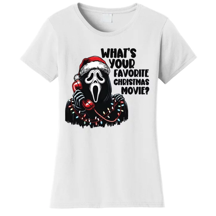 Funny Ghostface Christmas Movie Holiday Women's T-Shirt