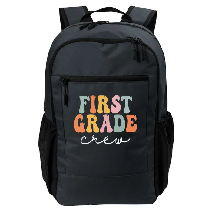 First Grade Crew Retro Groovy Vintage First Day Of School Daily Commute Backpack