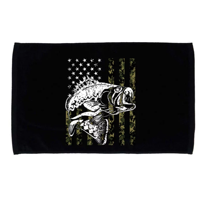 Fishing Gift Camouflage American Flag Fisher Microfiber Hand Towel