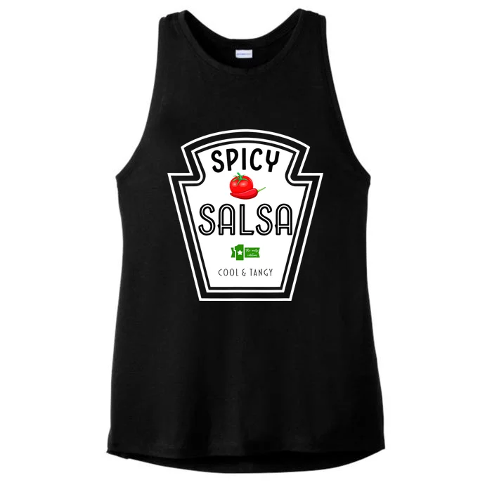 Funny Group Condiment Team Halloween Costume Spicy Salsa Ladies Tri-Blend Wicking Tank