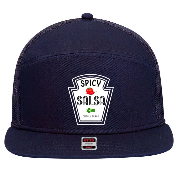 Funny Group Condiment Team Halloween Costume Spicy Salsa 7 Panel Mesh Trucker Snapback Hat